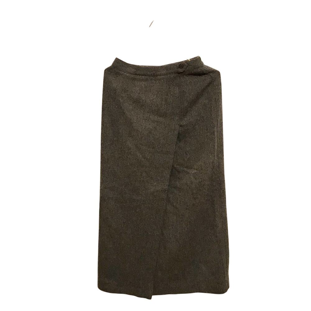 Vintage Norton mcnaughton midi dark gray wool skirt size 6